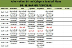 Doktor Barkın Akıncılar Çalışma Saatleri